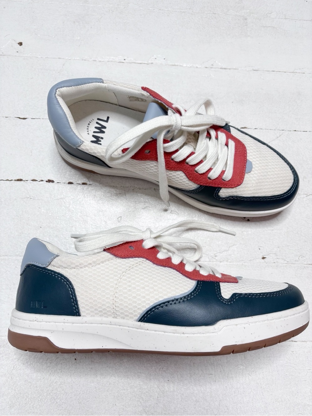 Madewell Court Low-Top Sneakers Red Green Blue White Accent Colors Size 9 EUC